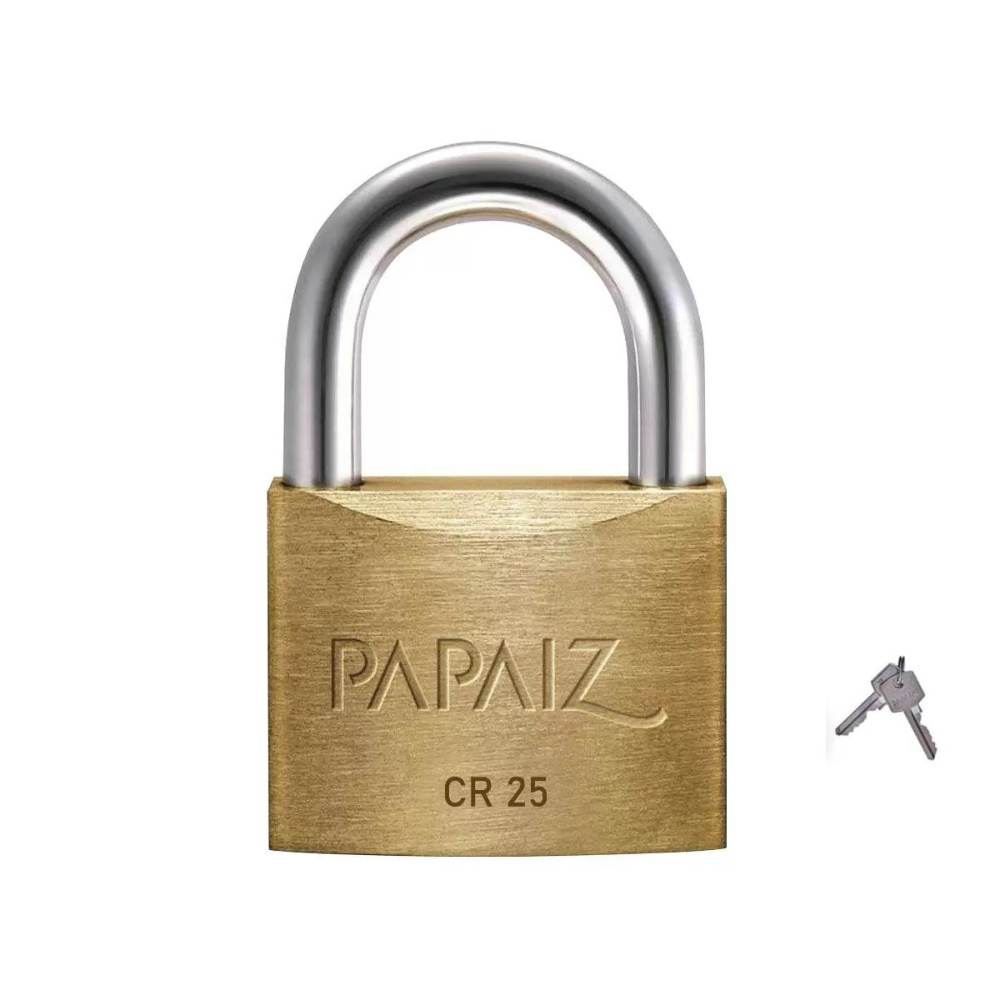  Cadeado Papaiz Cr 25mm Latão Maciço C/ 2...