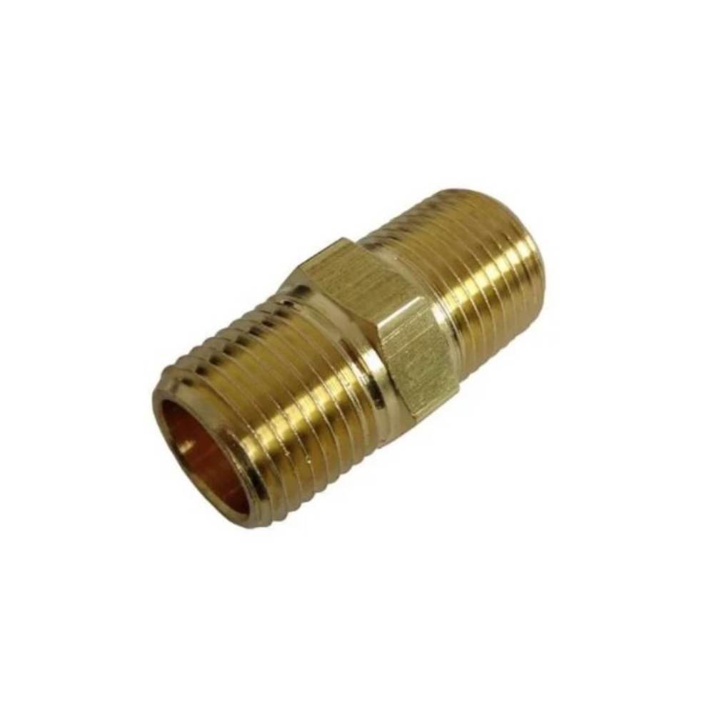 Niple Macho 26SE  3/8 NPT X 3/8 NPT Latão